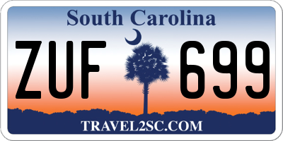 SC license plate ZUF699