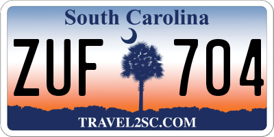 SC license plate ZUF704