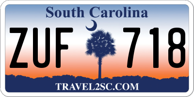 SC license plate ZUF718