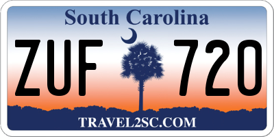 SC license plate ZUF720