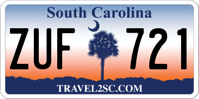 SC license plate ZUF721