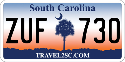 SC license plate ZUF730