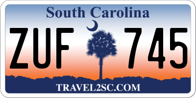 SC license plate ZUF745