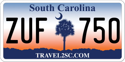 SC license plate ZUF750