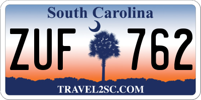 SC license plate ZUF762