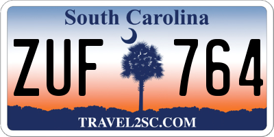 SC license plate ZUF764