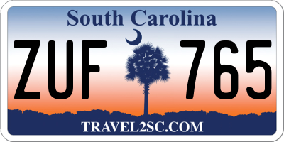 SC license plate ZUF765