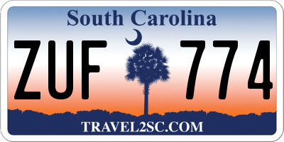SC license plate ZUF774