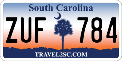 SC license plate ZUF784