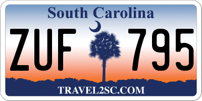SC license plate ZUF795