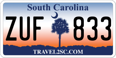 SC license plate ZUF833