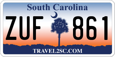 SC license plate ZUF861