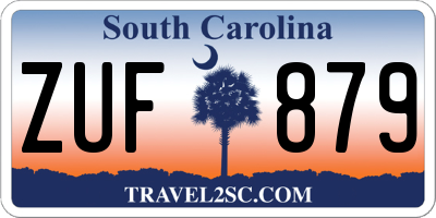 SC license plate ZUF879