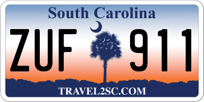 SC license plate ZUF911