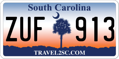 SC license plate ZUF913