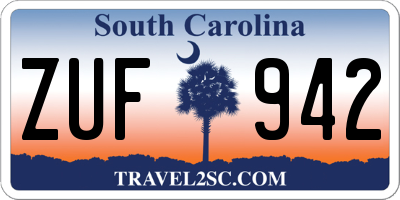 SC license plate ZUF942