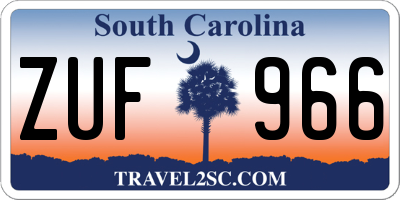 SC license plate ZUF966