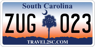 SC license plate ZUG023