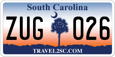 SC license plate ZUG026