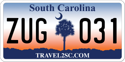 SC license plate ZUG031