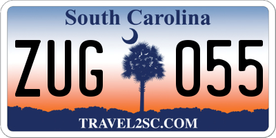 SC license plate ZUG055