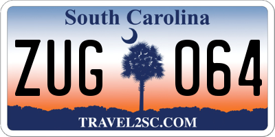 SC license plate ZUG064