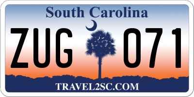 SC license plate ZUG071