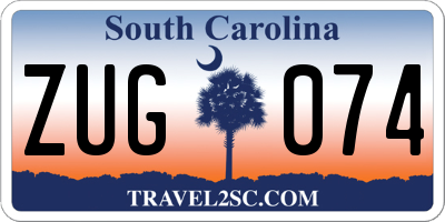 SC license plate ZUG074