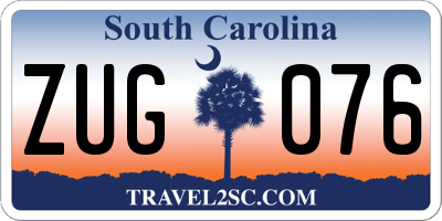 SC license plate ZUG076