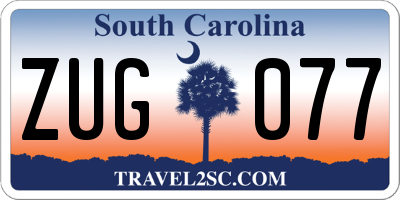 SC license plate ZUG077