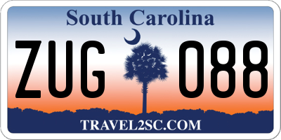 SC license plate ZUG088