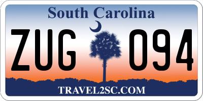 SC license plate ZUG094