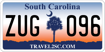 SC license plate ZUG096