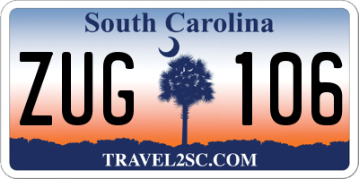 SC license plate ZUG106
