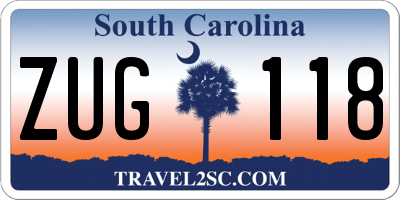 SC license plate ZUG118