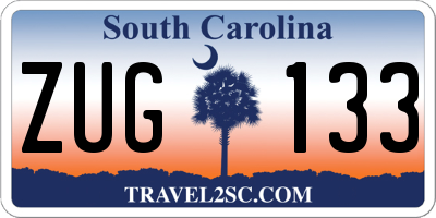 SC license plate ZUG133