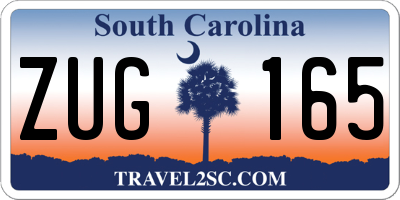 SC license plate ZUG165