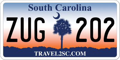 SC license plate ZUG202