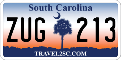 SC license plate ZUG213