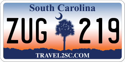 SC license plate ZUG219
