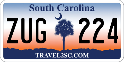 SC license plate ZUG224