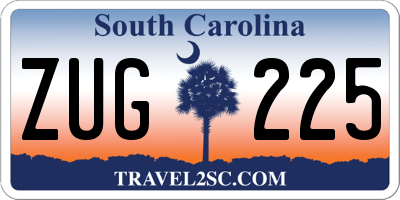 SC license plate ZUG225