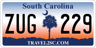 SC license plate ZUG229