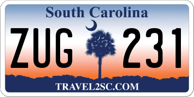 SC license plate ZUG231