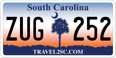 SC license plate ZUG252