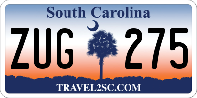 SC license plate ZUG275