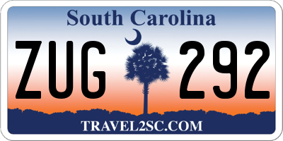SC license plate ZUG292