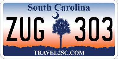 SC license plate ZUG303