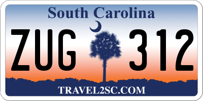 SC license plate ZUG312