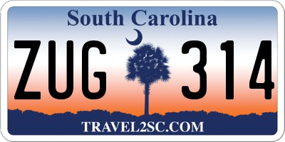 SC license plate ZUG314
